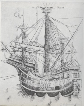 The engraving used to built the presented carrack. 