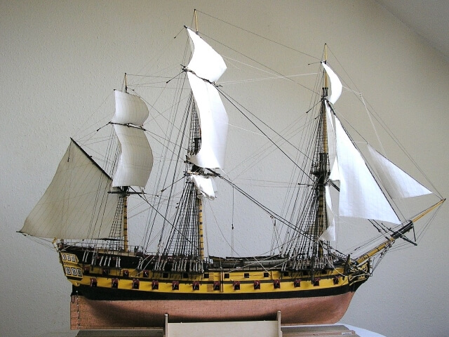64-gun third-rate ship of the line of the British Royal Navy model ship